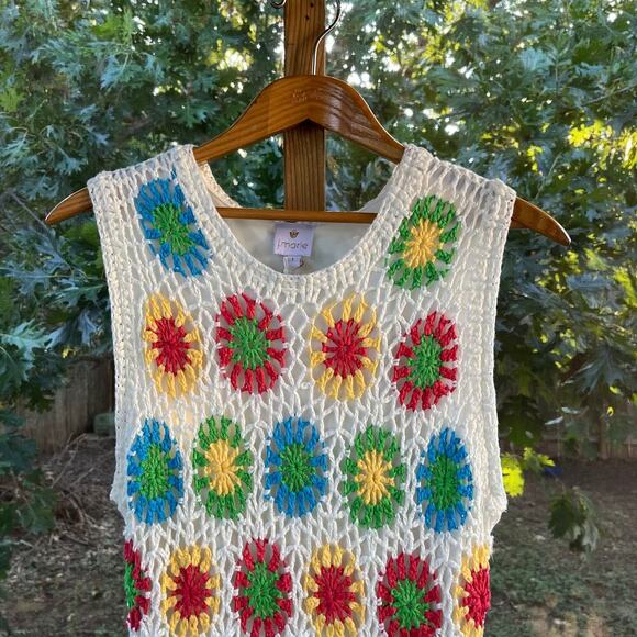 J. Marie Women's White Floral Crocheted Maxi Dress Size L. NEW - Picture 3 of 10